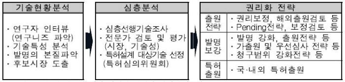 `정부 연구개발(R&D) 특허설계 지원 사업` 지원 과정 / 자료:특허청