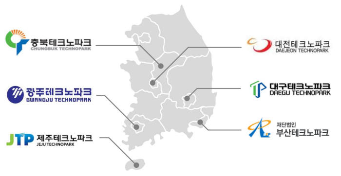 한국형 스마트제조혁신 강소기술기업육성사업을 추진할 전국 각 지자체 테크노파크.