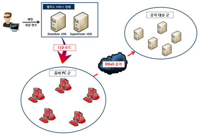 2011년 3·3 디도스 공격 개요도