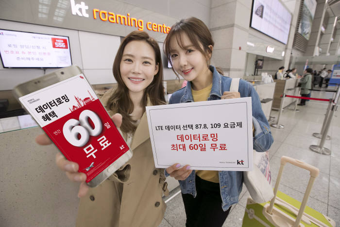 KT가 데이터로밍과 롱텀에벌루션(LTE) 요금제를 결합한 월 8만9800원 'LTE 데이터 선택 87.8 요금제'를 출시했다.
