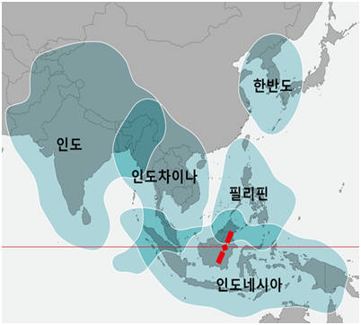 무궁화 위성 7호 커버리지