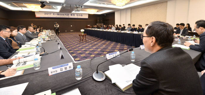 KOTRA가 고용노동부, 한국산업인력공단과 공동으로 지난 2월 서울 양재동 더케이호텔에서 개최했던 해외취업지원 담당자 워크숍 전경 모습.