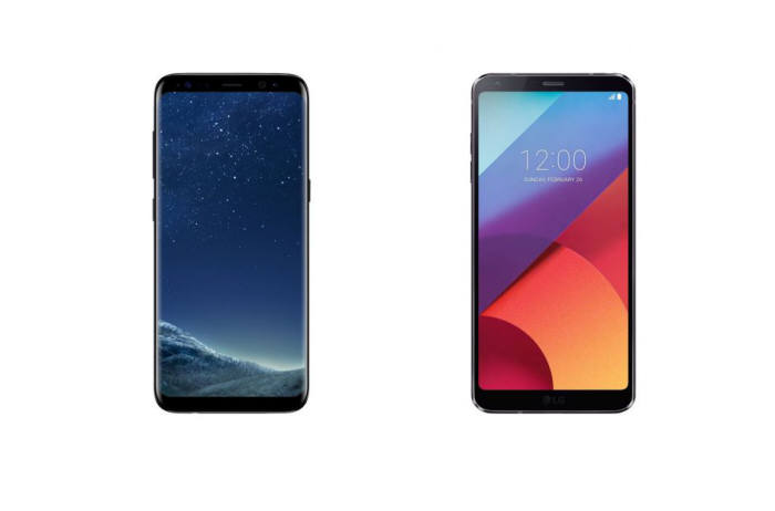 갤럭시S8(왼쪽)과 LG G6.