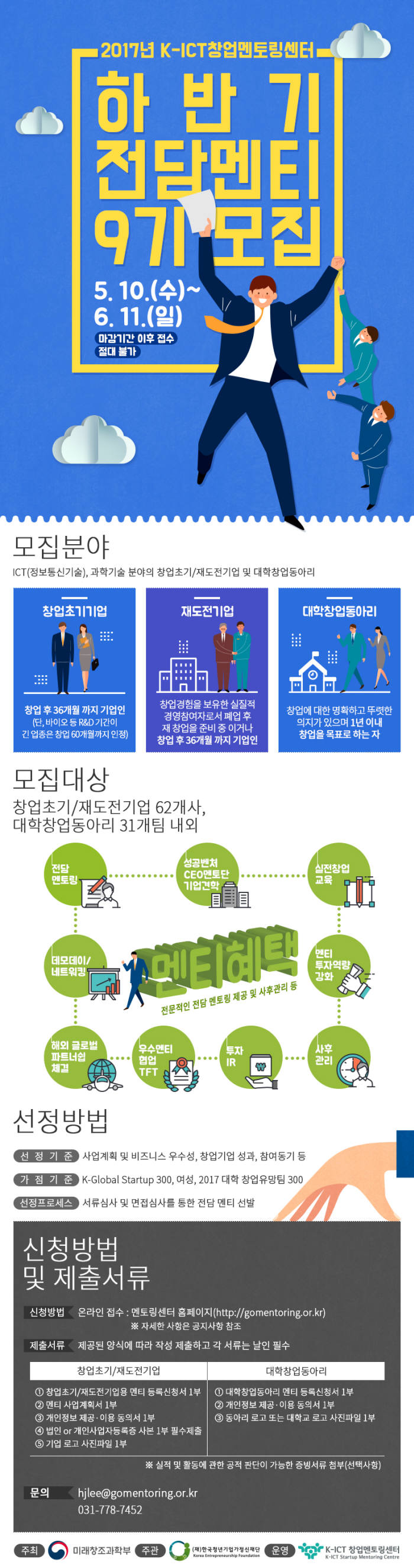 ICT, 과학기술 분야 선도 스타트업 모여라, K-ICT창업멘토링센터 전담멘티 9기 모집