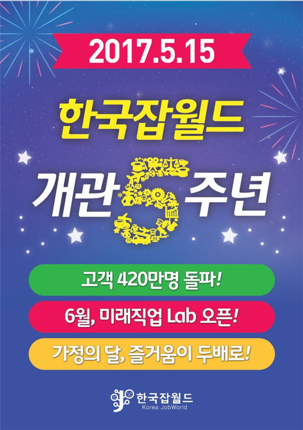 한국잡월드 개관 5주년 포스터. [자료:고용노동부]