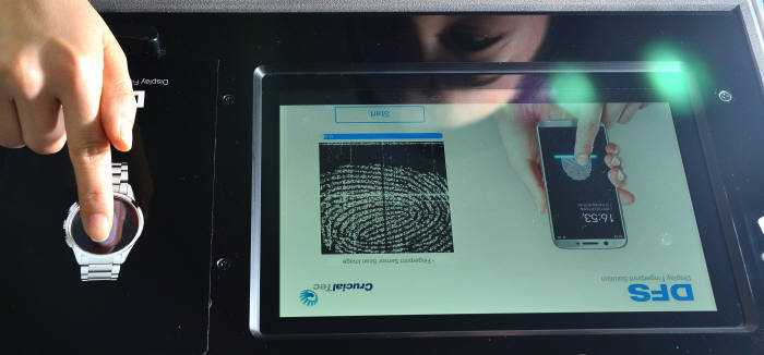 크루셜텍-지문인식 사진= 김동욱기자 gphoto@etnews.com