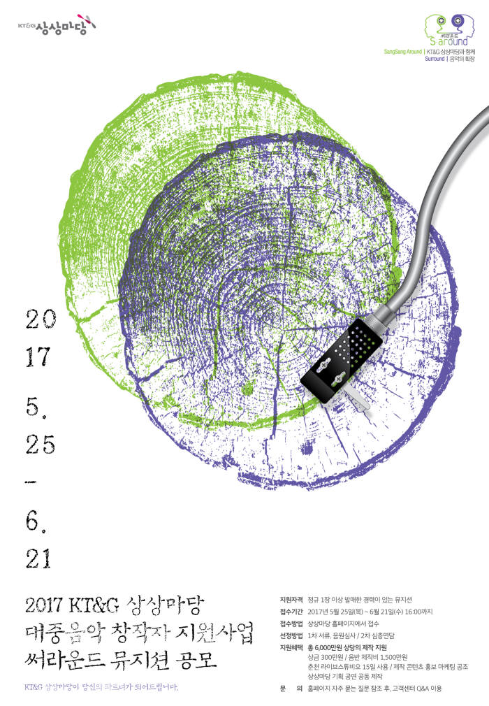 KT&G, 상상마당, '2017 써라운드' 뮤지션 공모