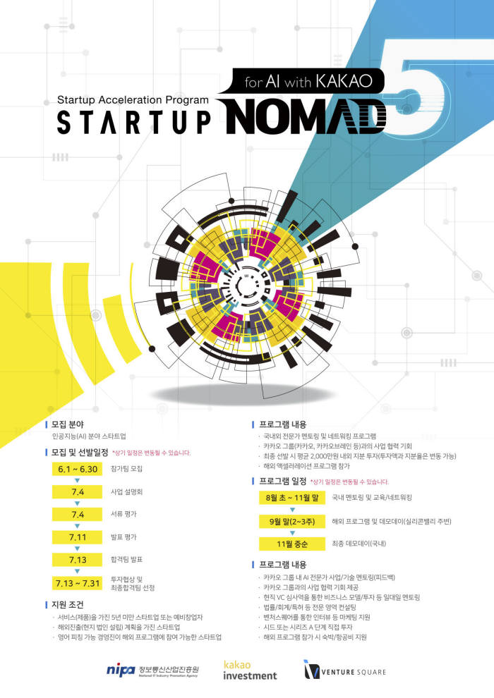 스타트업 노마드 5기 모집 공고<사진 카카오>