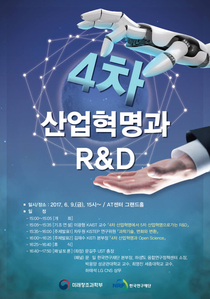 미래부, '4차 산업혁명과 R&D' 전문가 토론회 개최