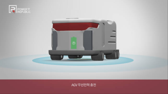 파워리퍼블릭 AGV 무선전력 충전 이미지.