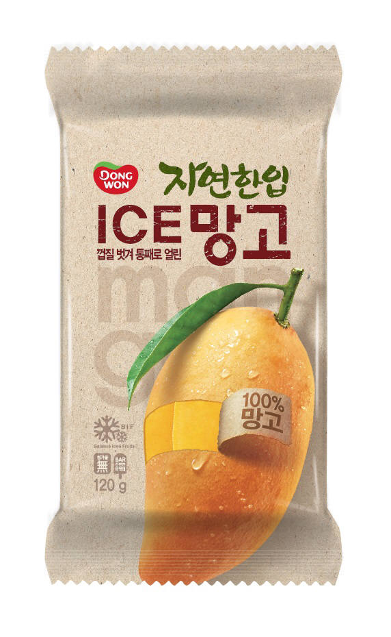 동원F&B, 자연 원물 간식 '자연한입 ICE 망고' 출시