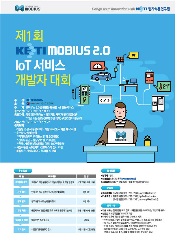 KETI, 제1회 '모비우스' IoT 서비스 개발자 대회 개최