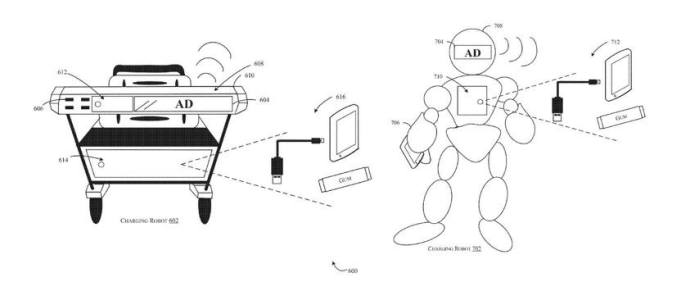 아마존의 '충전 로봇' 특허(등록번호: US9711985). 다양한 형태의 충전 로봇을 제시했다. / 자료: 미국 특허상표청(USPTO)