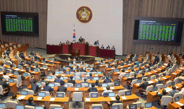 내년 예산 428조 본회의 통과…한국당 보이콧