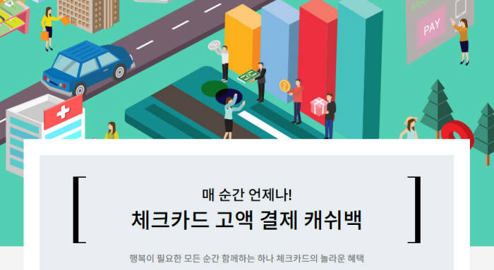 하나카드, 체크카드 고액 결제 캐쉬백 이벤트