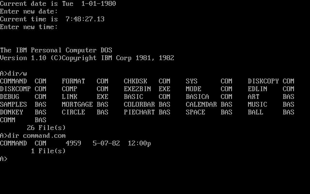 MS DOS 화면(자료: 위키미디어)