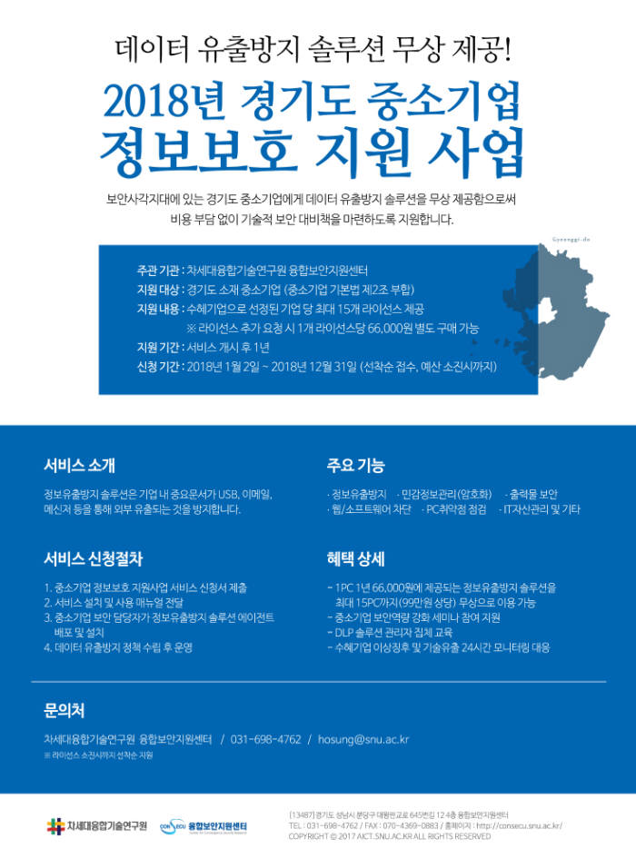 융기원, 경기도 중기에 데이터 유출방지 솔루션 무상 제공