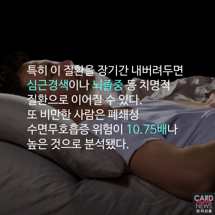 [카드뉴스] '폐쇄성 수면무호흡증'이 당신 건강을 해친다