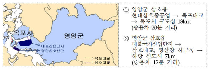 고용위기지역으로 지정된 목포시와 영암군. [자료:고용노동부]