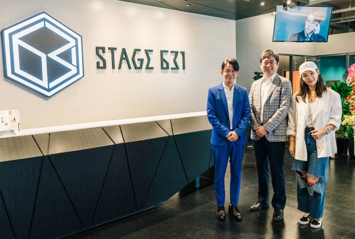 왼쪽부터 토니안 STAGE 631 공동대표, 박진영 인터파크 ENT 부문 대표, 배윤정 아카데미 원장