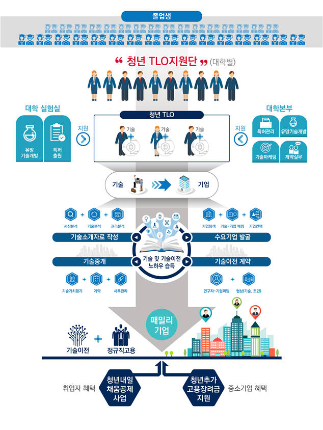 과기정통부 청년 TLO 육성사업 흐름도.