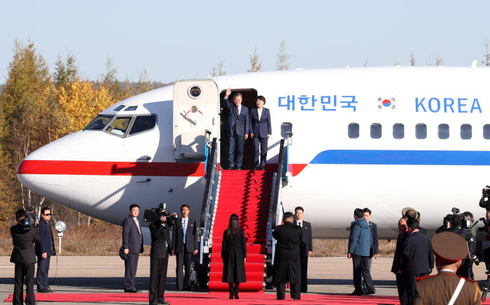 [평양정상회담]삼지연 공항 도착