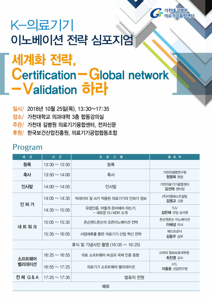 K-의료기기 이노베이션 전략 심포지엄 포스터