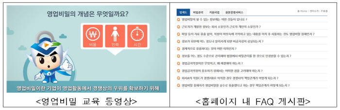 특허청, 영업비밀 보호센터 누리집 교육 동영상 게재...자주하는 질문 게시판도 신설