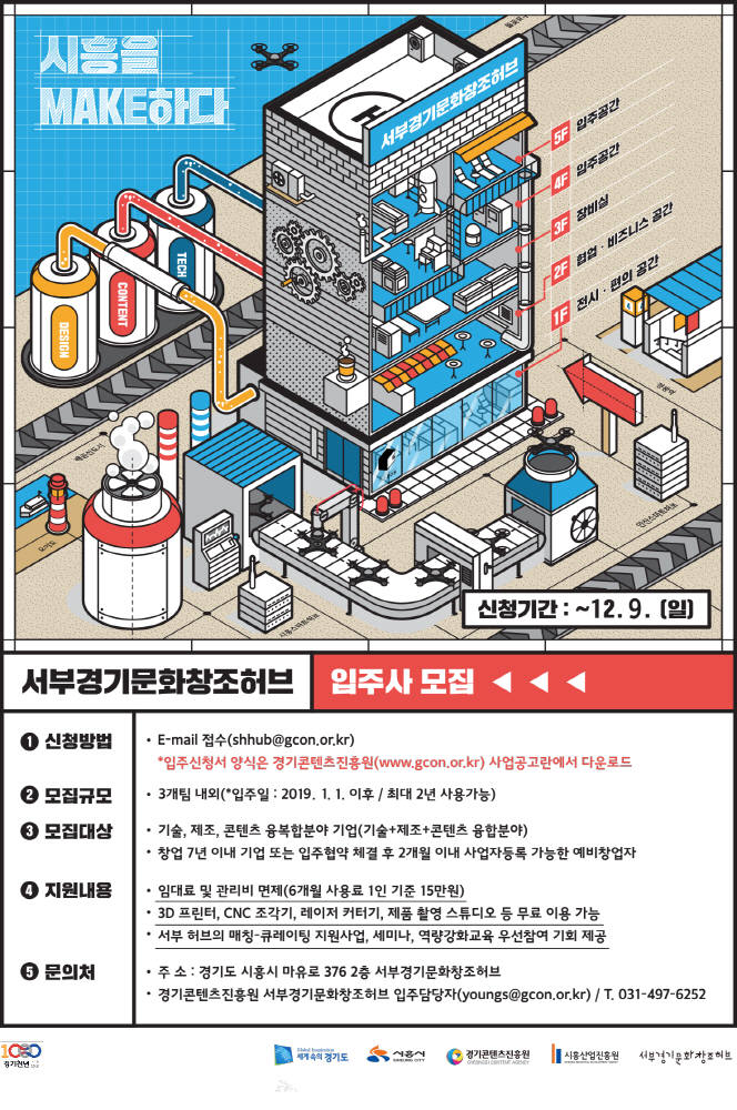 서부경기문화창조허브, 융·복합 스타트업 입주기업 모집