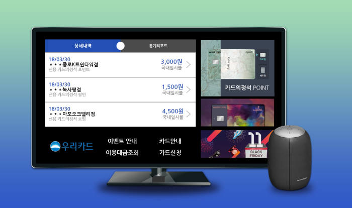"AI 스피커에서 카드 정보를"…우리카드, '카드의정석 기가지니' 개발
