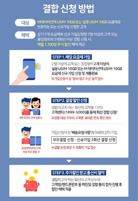 KT엠모바일 직영 온라인몰 전용 결합할인 서비스