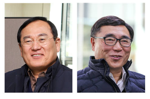 이병권 국방기술R&D센터장(왼쪽)과 최승주 신기후체제R&D센터장(오른쪽)