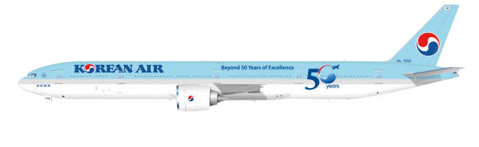 대한항공 창립 50주년 기념 홍보 항공기 이미지(B777-300ER) (제공=대한항공)