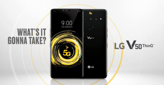 LG전자 미국 홈페이지에 소개된 LG V50 씽큐