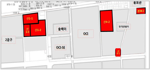 새만금산업단지 장기임대용지 위치도.