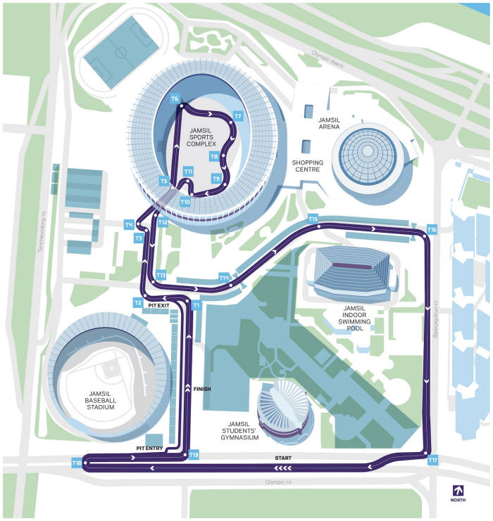 ABB FIA 포뮬러 E 챔피언십 서울 E-Prix 2020 잠실종합운동장 코스. (제공=포뮬러E)