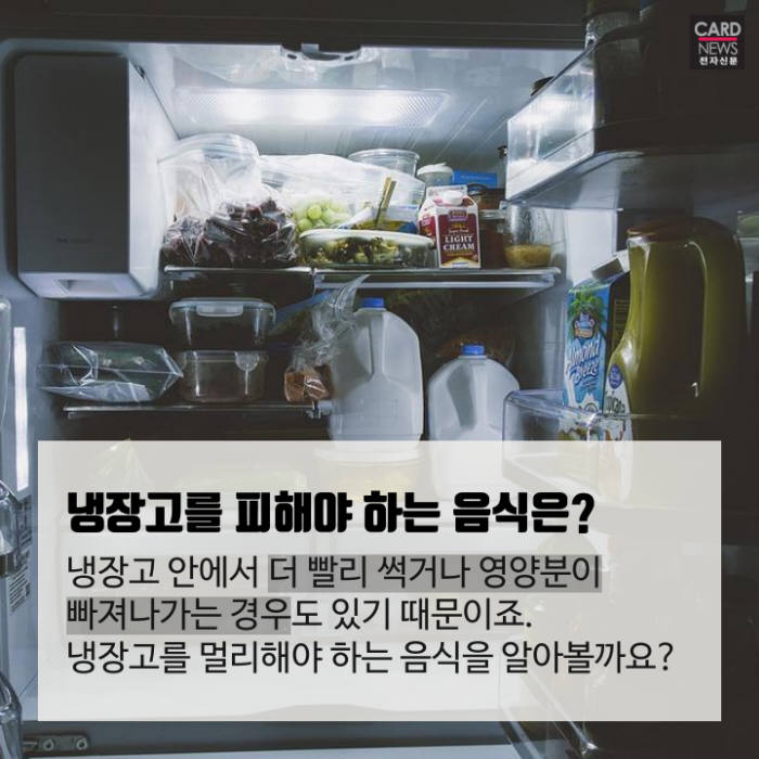 [카드뉴스]냉장고에 넣지 마세요