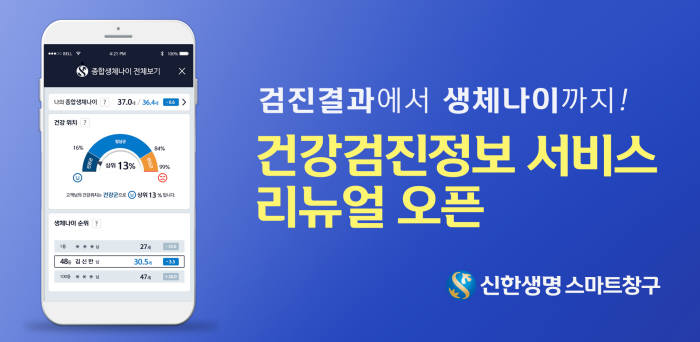 신한생명 '건강검진정보 서비스'에 생체나이 기능 탑재