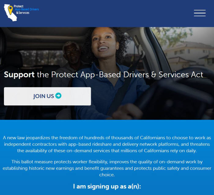 우버·리프트·도어대시, AB5 대체 입법 제안