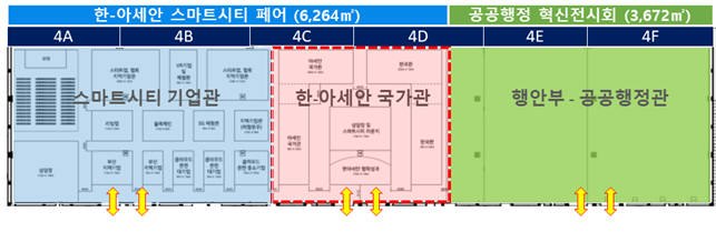 한-아세안 스마트시티 페어 전시장 배치도.