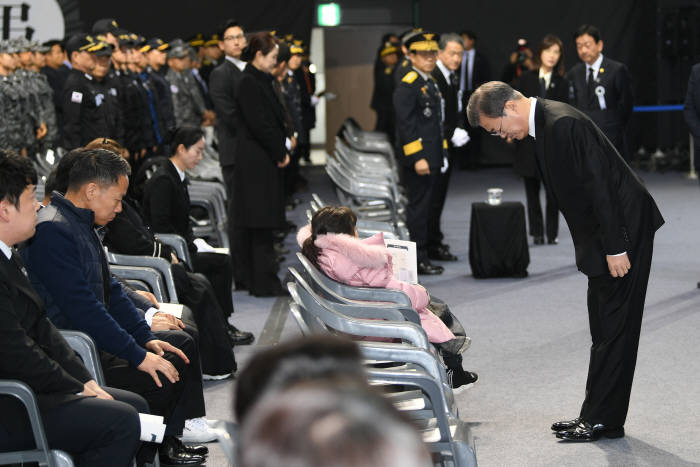 문재인 대통령, 독도 해역 헬기 추락사고 순직 소방항공대원 합동영결식 참석