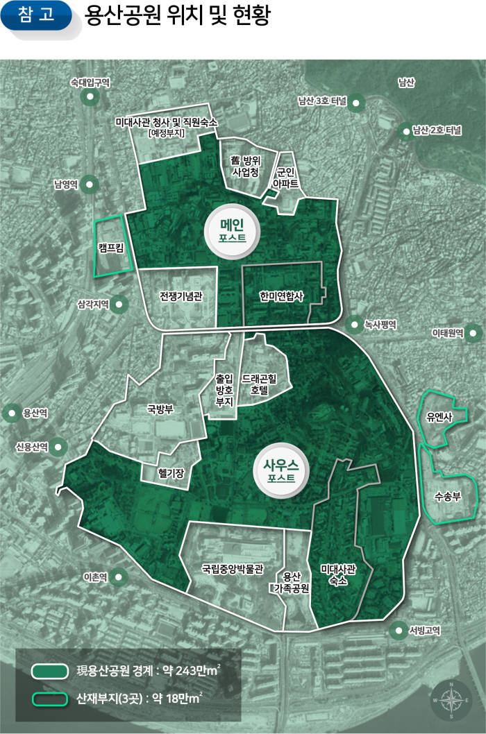 용산공원 위치 및 현황 자료:국토부