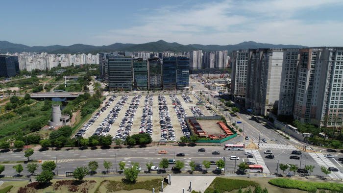 성남시가 부지매각 재공고한 분당구 삼평동 641번지 시유지.