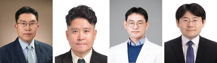 왼쪽부터 영남대 경영대학 허용석 교수, 박재찬교수, 의과대학 이재민 교수, 장민철 교수