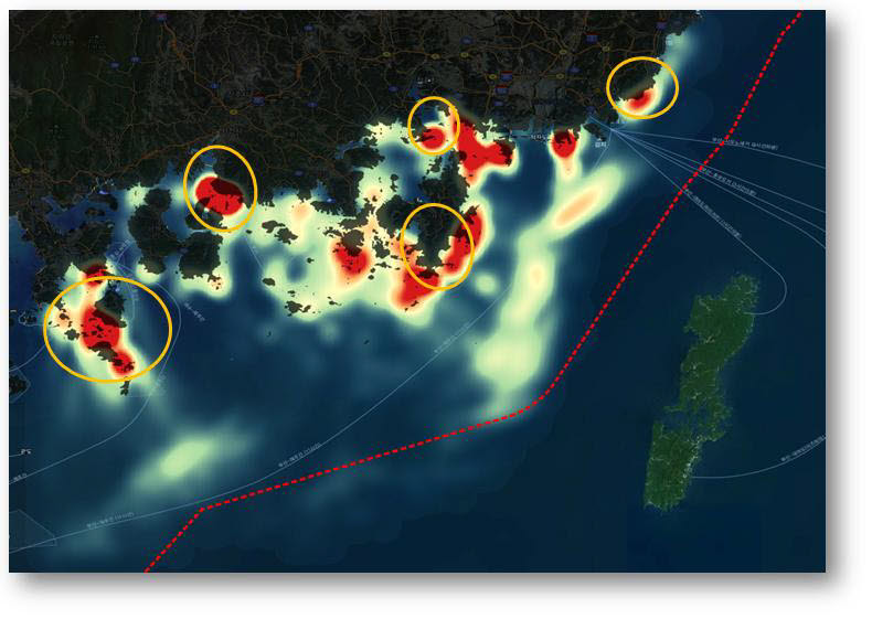 KIBIG을 이용한 어업활동 밀집구역 빅데이터 분석 사례
