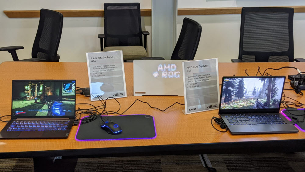 AMD 미국 오스틴 캠퍼스에서 열린 라이젠 모바일 테크 데이에서 시연된 노트북PC 제품군