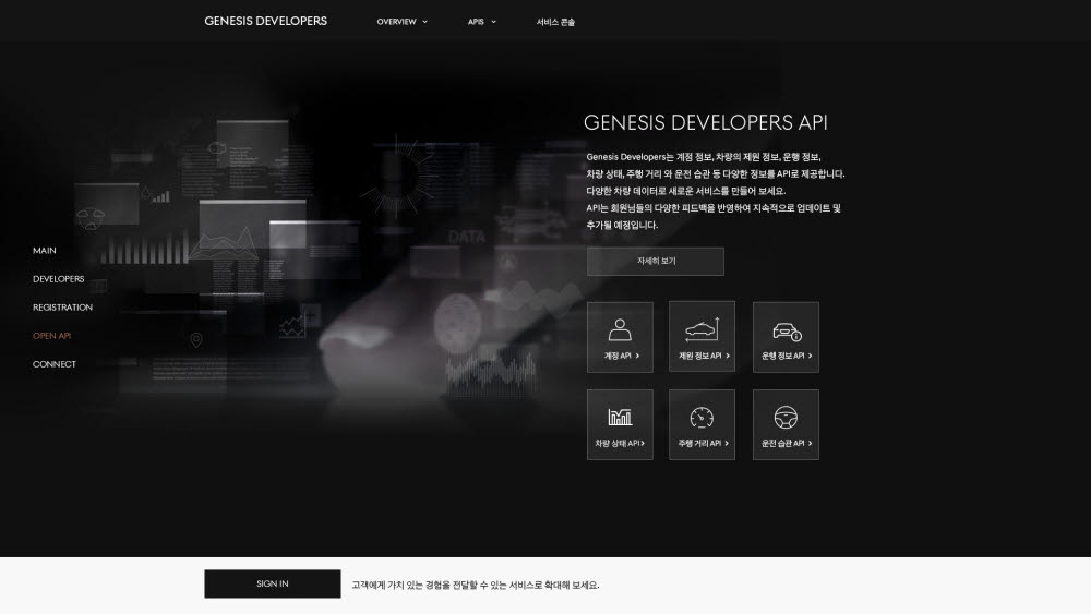 제네시스 디벨로퍼스 홈페이지.