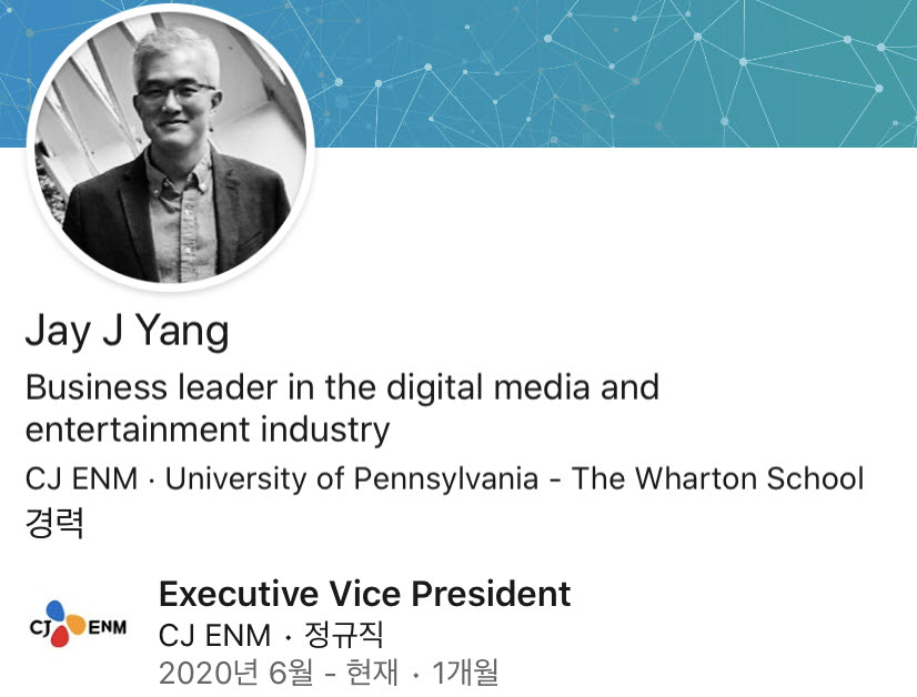 양지을 CJ ENM 부사장 링크드인