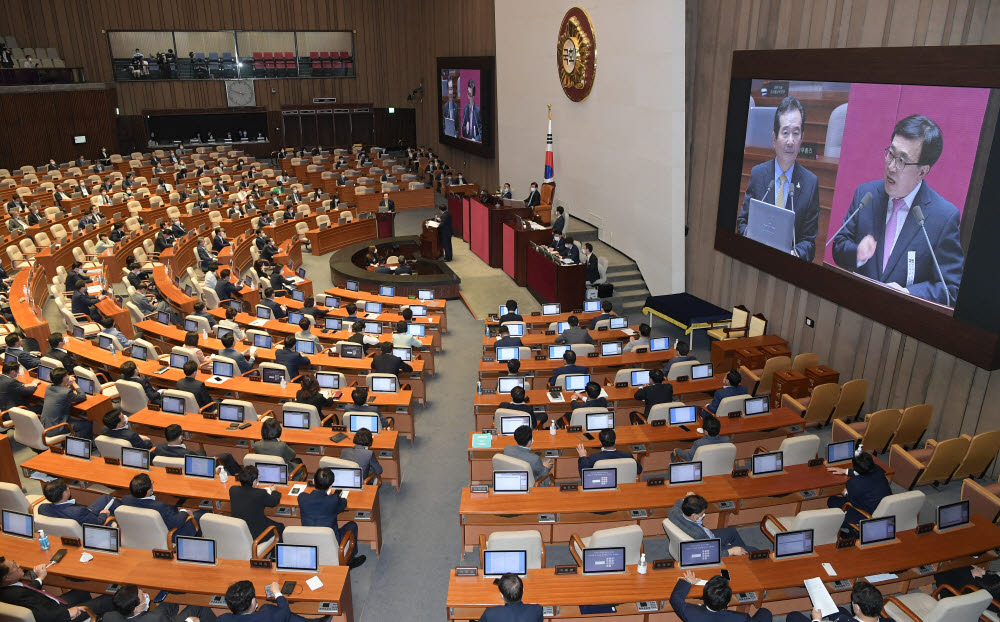 경제분야 대정부질문 참석한 정세균 총리