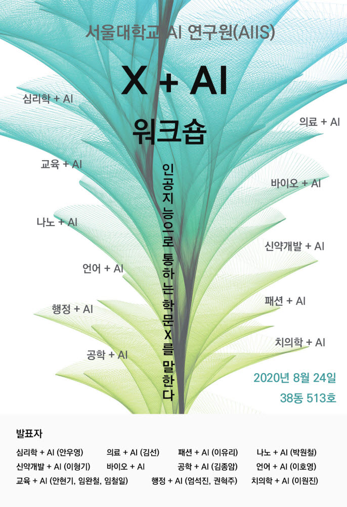 서울대가 24일 AI를 각 학문에 접목한 연구 주제를 발표하는 X+AI 워크숍을 개최한다.